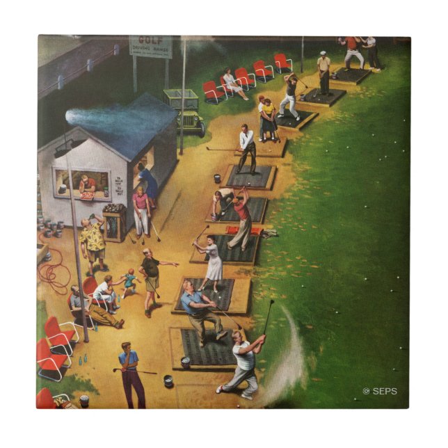 Golf Driving Range av John Falter Kakelplatta (Framsidan)