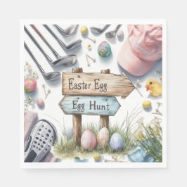 Golf Easter eggs balls and flower and equipment Pappersservett
