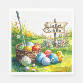 Golf Easter for golfer watercolor Spring Pappersservett