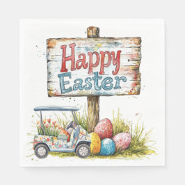 Golf Easter for golfer watercolor Spring Pappersservett