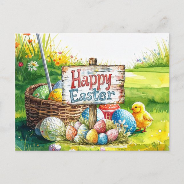 Golf  Easter Holiday for golfer  Helg Vykort (Framsida)