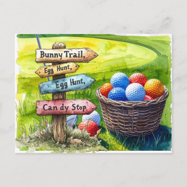 Golf  Easter Holiday for golfer  Helg Vykort (Framsida)