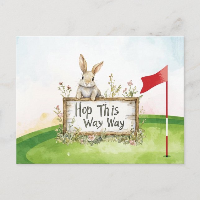 Golf Easter Holiday on putting green Helg Vykort (Framsida)