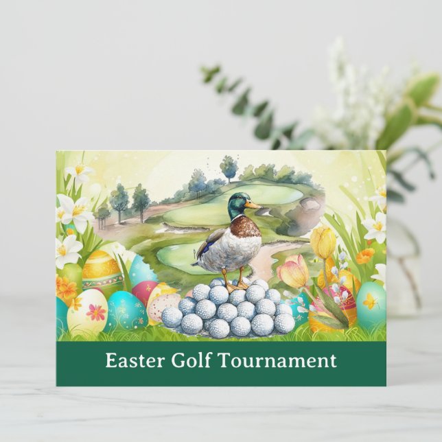 Golf Easter to golfer PARTY invitation  Inbjudningar (Stående Fram)