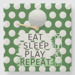 Golf Eat-viloläge Upprepa med boll på grönt Stenunderlägg