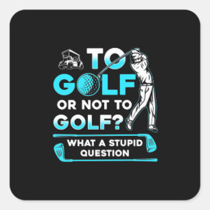 Golf eller inte Golf Fyrkantigt Klistermärke