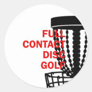 Golf-etikett för Fullt Contact Disk Runt Klistermärke