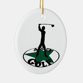 Golf - ett underbart spel   julgransprydnad keramik