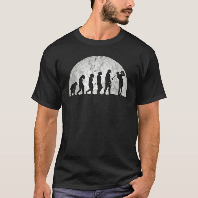 Golf Evolution  Evolution Of Man Golfing T Shirt (Framsida)