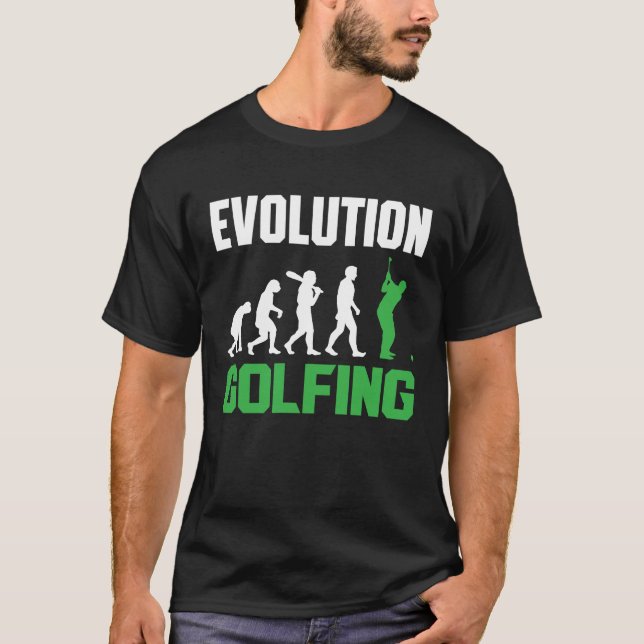 Golf Evolution From Monkey To Men Golfing  1 T Shirt (Framsida)