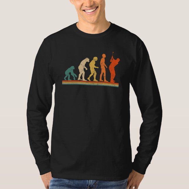 Golf Evolution of Man Sport Retro Golf Instructor T Shirt (Framsida)