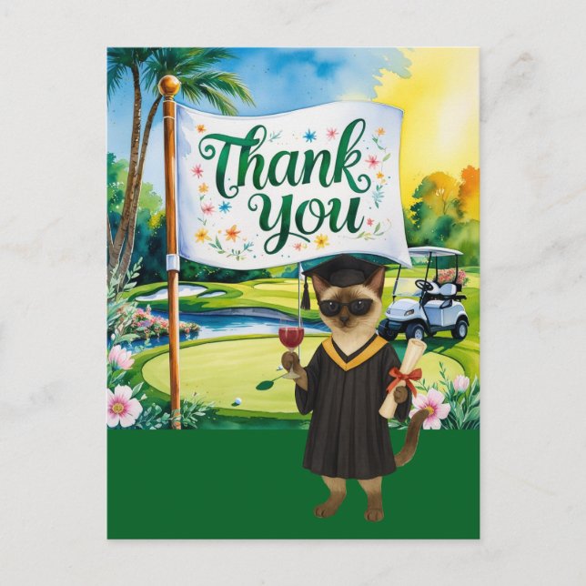 Golf Examen tematiskt tack  Vykort (Framsida)