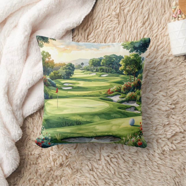 Golf fairway och putting green kudde (Filt)