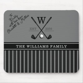 Golf Family Monogram Charcol Gift för Pappa Musmatta