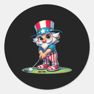 Golf Farbror Sam Usa Amerika 4:e Juli Självständig Runt Klistermärke