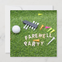 Golf Farewell Party med golf boll på grönt gräs