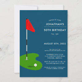 Golf femtionde Födelsedagsfest inbjudan