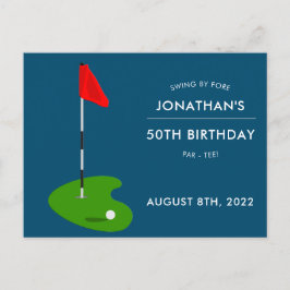 Golf femtionde Födelsedagsfest inbjudan