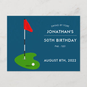 Golf femtionde Födelsedagsfest inbjudan