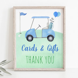 Golf First Birthday Par Card & Gifts Sign Poster