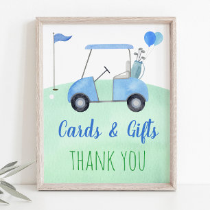 Golf First Birthday Par Card & Gifts Sign Poster