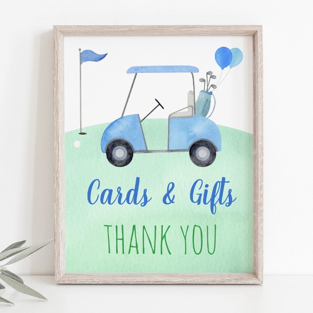 Golf First Birthday Par Card & Gifts Sign Poster (Skapare uppladdad)