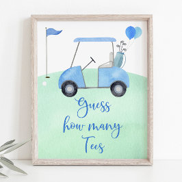 Golf First Birthday Par gissar hur många spel Poster