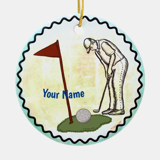 Golf Flag golf Julgransprydnad Keramik (Framsidan)