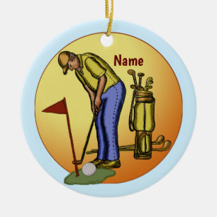 Golf Flagga Pappa Golf Julgransprydnad Keramik