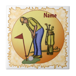 Golf Flagga Pappa Golfing Kakelplatta