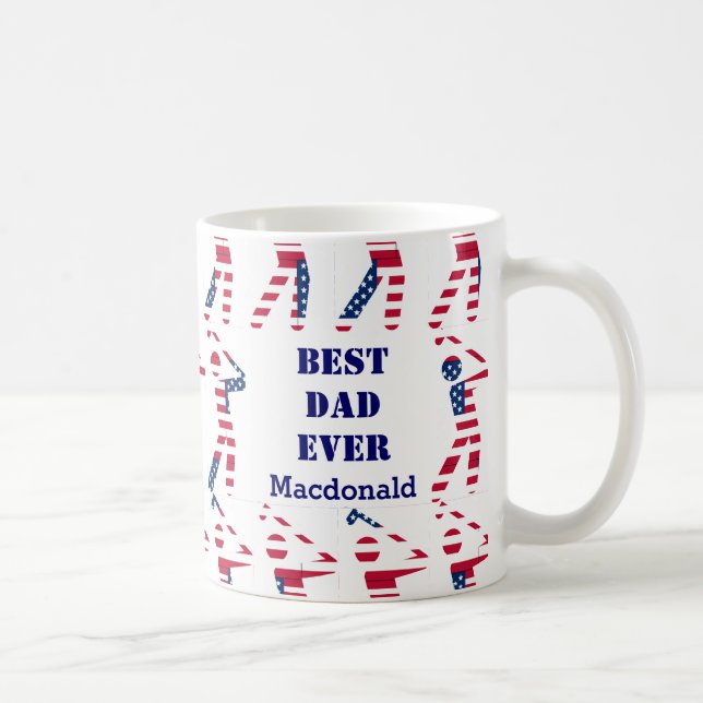 GOLF FLÄKT Bästa Pappa någonsin Personlig USA flag Kaffemugg (Höger)