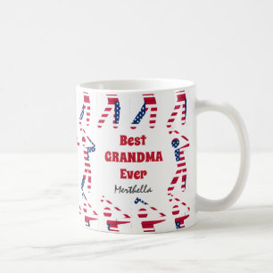 GOLF FLÄKT Best GRANDMA Personlig USA flagga Kaffemugg