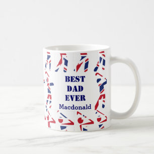 GOLF FLÄKT Best Pappa Alltid Personlig Union Jack Kaffemugg