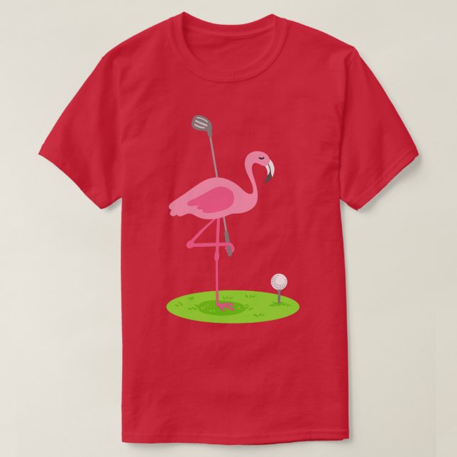 Golf Flamingo Golfing Golfer T Shirt (Design framsida)