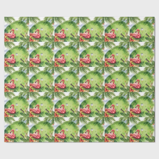 Golf Florida med tema flamingo pensionering Presentpapper (Seam)