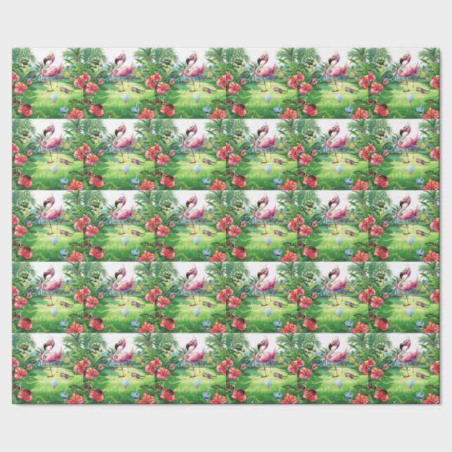 Golf Florida med tema flamingo-pensionering Presentpapper (Seam)