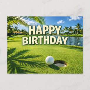 Golf Florida Tema Grattis på födelsedagen Vykort