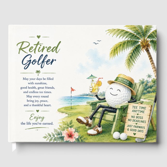 Golf Florida tema med boll på grön  Gästböcker (Framsida)