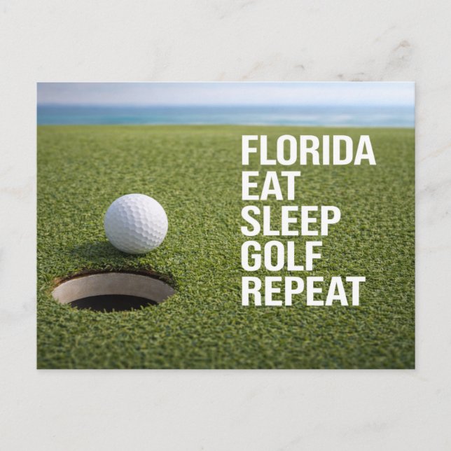 Golf Florida tema med boll på grön  Vykort (Framsida)