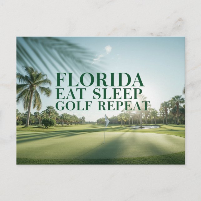 Golf Florida tema med boll på grön  Vykort (Framsida)