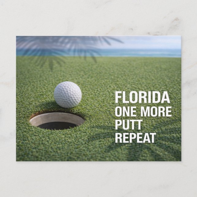 Golf Florida tema med boll på grön  Vykort (Framsida)