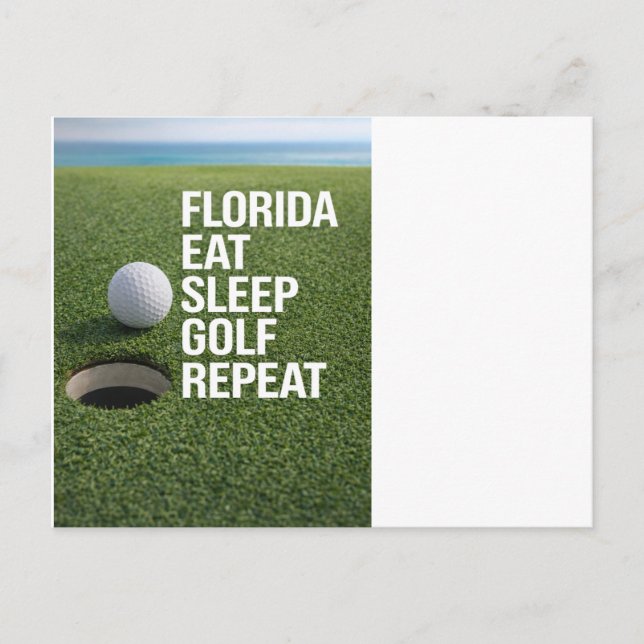 Golf Florida tema med boll på grön  Vykort (Framsida)