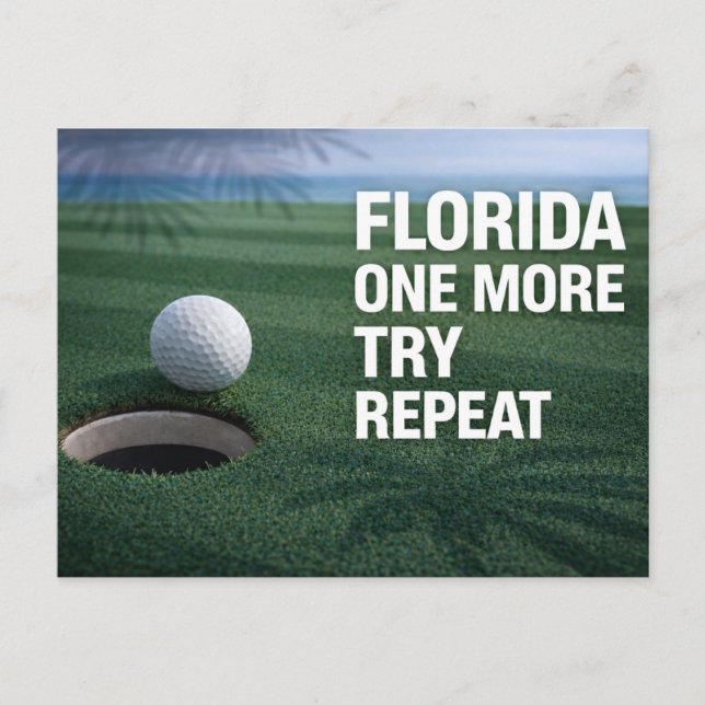 Golf Florida tema med boll på grön  Vykort (Framsida)