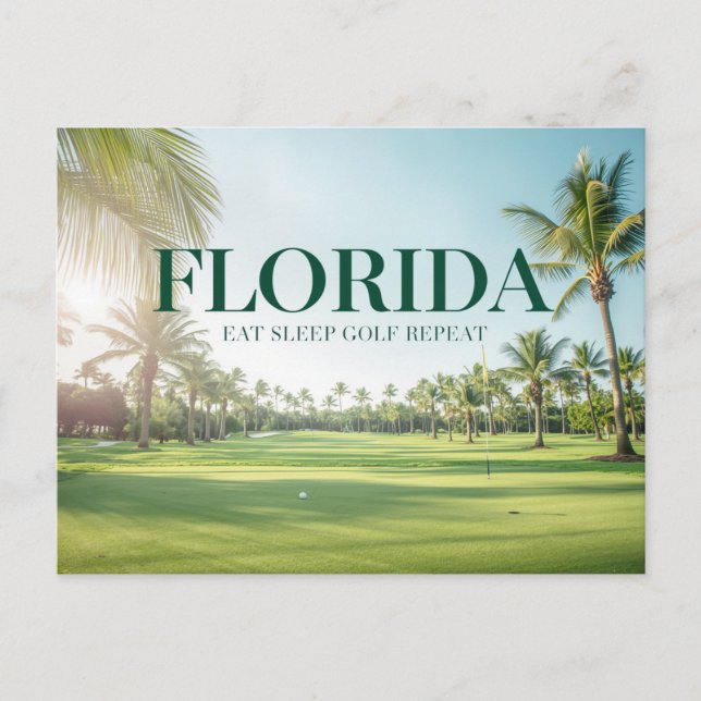 Golf Florida tema med boll på grön  Vykort (Framsida)