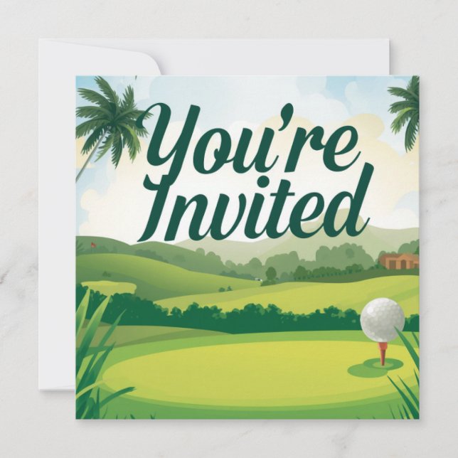 Golf Florida Temat “Du är inbjuden” inbjudan  (Framsida)