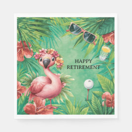 Golf Florida Tematiserad med Flamingo på grönt Pappersservett