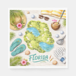 Golf Florida Themed Napkins Pappersservett