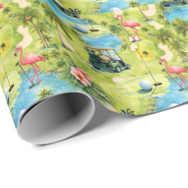 Golf Florida themed with flamingo retirement Presentpapper