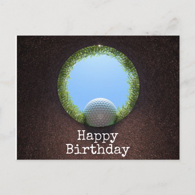 Golf födelsedag med Golf tema Vykort (Framsida)