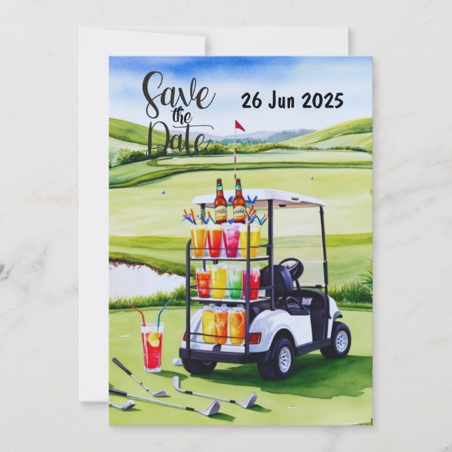 Golf Födelsedagsfest dekoration på kursen Inbjudningar (Framsida)